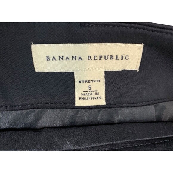 Banana Republic A-Line Skirt Women's 6 Navy Blue Stretch Back Zip Flat Front - Picture 10 of 12